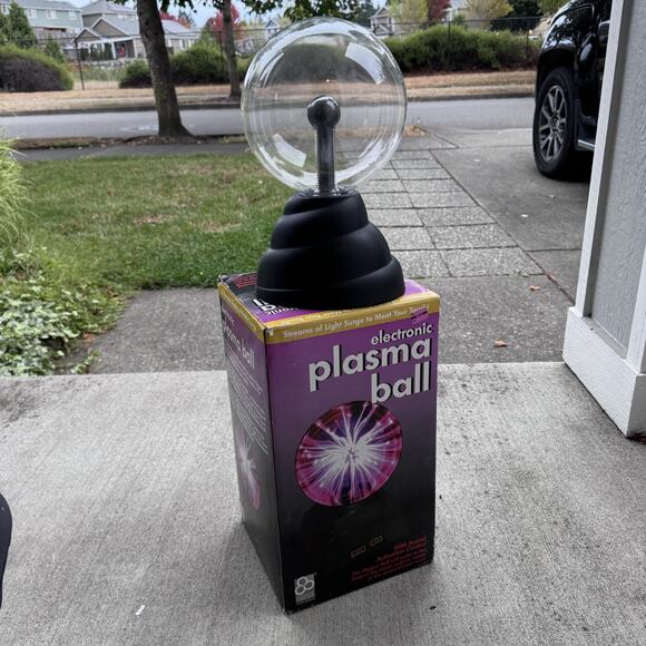 Vintage Electronic Plasma Ball Light Sound Touch Clearline Concepts Works Box - Picture 13 of 15